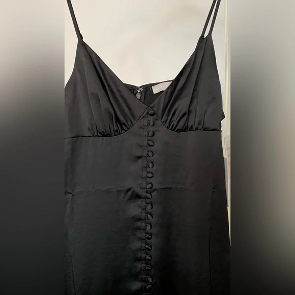 NWT Chelsea 28 Black Button-Up Satin Slipdress Size Small - Picture 6 of 12